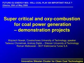 Innovative Silesian Cluster for Clean Coal Technologies