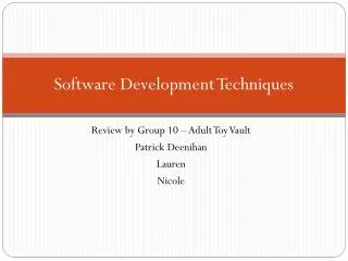 Software Development Techniques