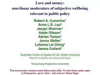 Love and money: non-linear moderators of subjective wellbeing relevant to public policy