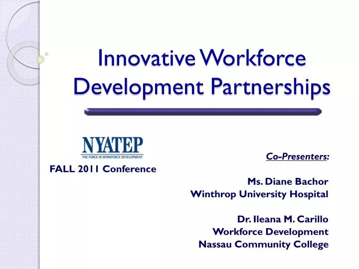 innovative workforce development partnerships