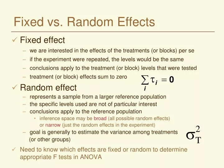 fixed vs random effects