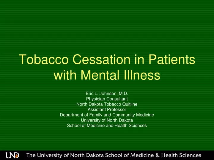 tobacco cessation in patients with mental illness