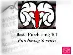 Basic Purchasing 101 Purchasing Services - slide 1