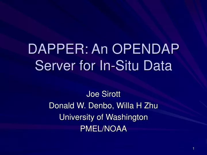 dapper an opendap server for in situ data