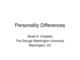 Personality Differences