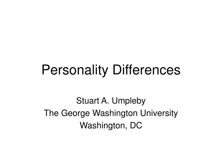 personality differences