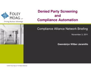 Denied Party Screening and Compliance Automation