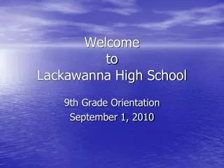Welcome to Lackawanna High School