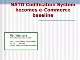 NATO Codification System becomes e-Commerce baseline