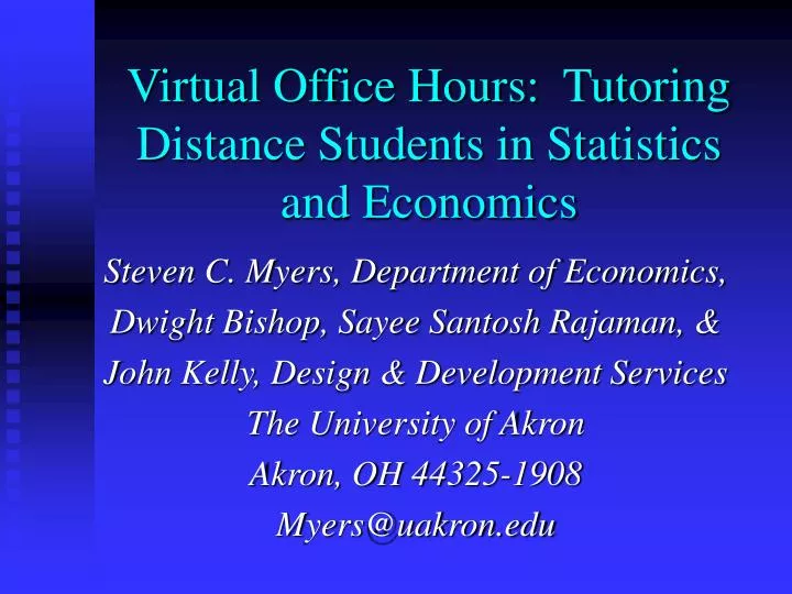 virtual office hours tutoring distance students in statistics and economics