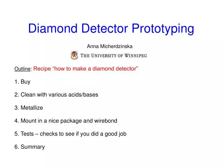 diamond detector prototyping
