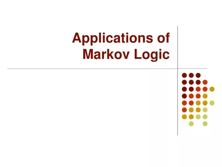 applications of markov logic