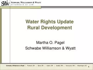 Water Rights Update Rural Development