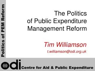 the politics of public expenditure management reform