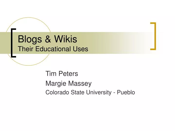 blogs wikis their educational uses
