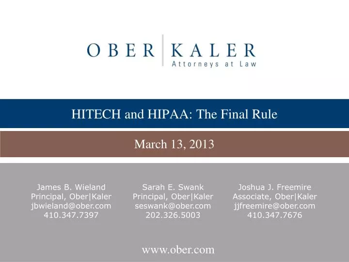 hitech and hipaa the final rule