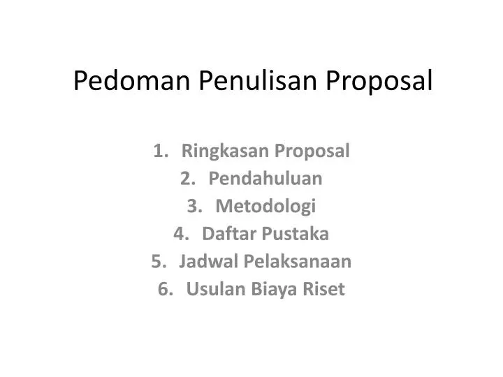 pedoman penulisan proposal