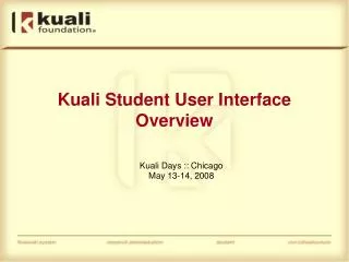 Kuali Student User Interface Overview