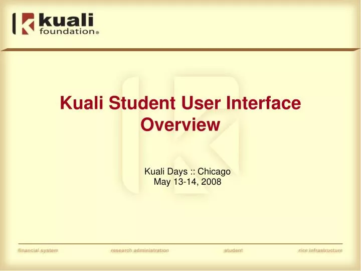 kuali student user interface overview