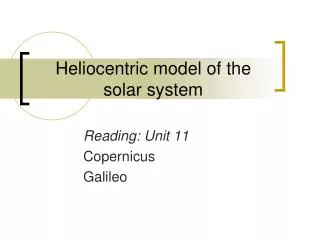 Heliocentric model of the solar system