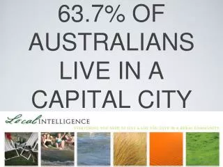 63.7% OF AUSTRALIANS LIVE IN A CAPITAL CITY