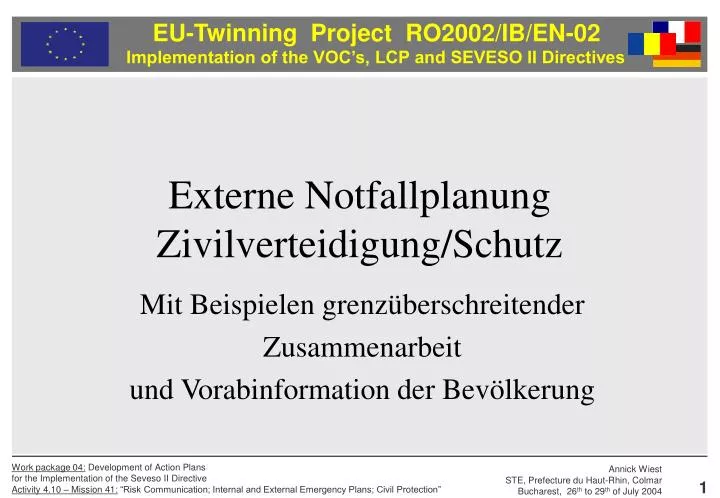 externe notfallplanung zivilverteidigung schutz