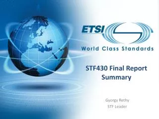 STF430 Final Report Summary
