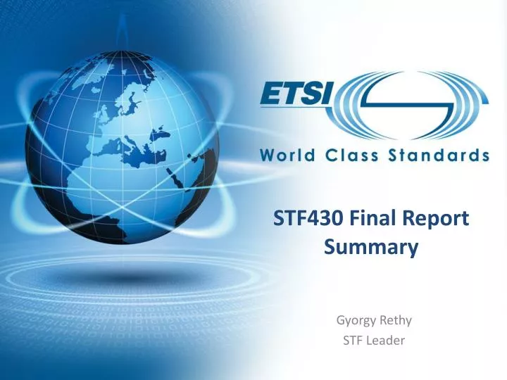 stf430 final report summary