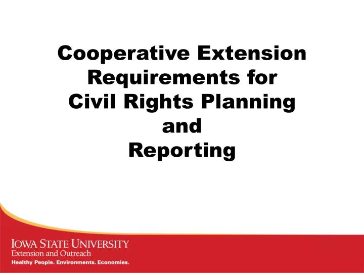 cooperative extension requirements for civil rights planning and reporting