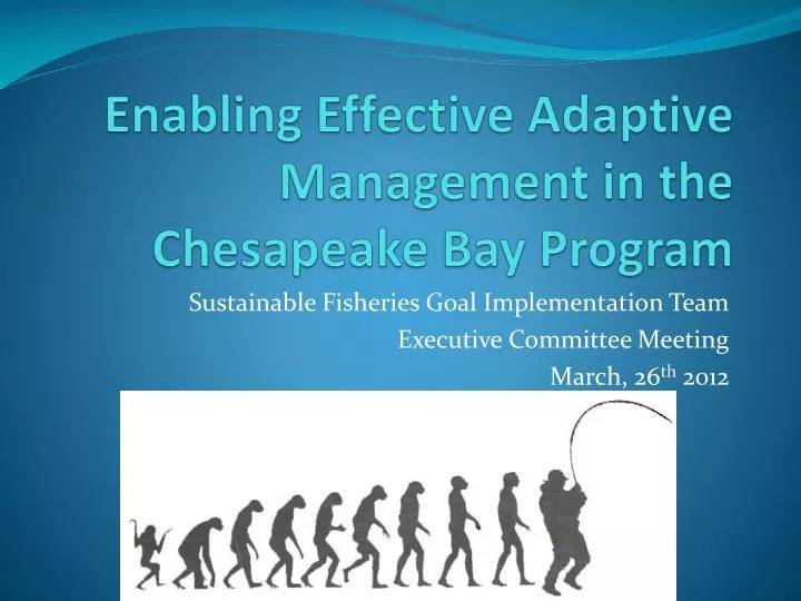 enabling effective adaptive management in the chesapeake bay program