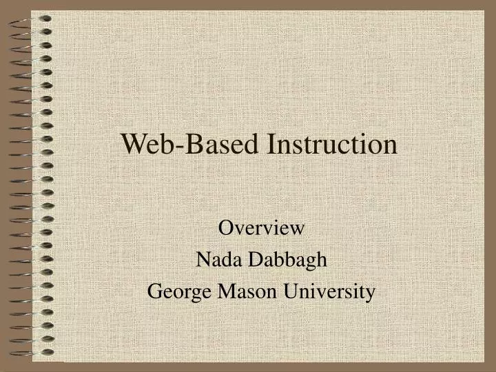 web based instruction