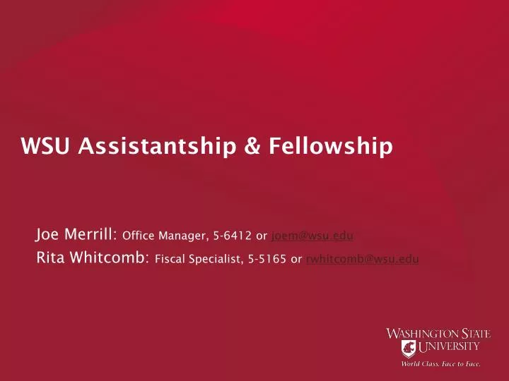 wsu assistantship fellowship