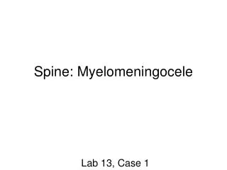 Spine: Myelomeningocele