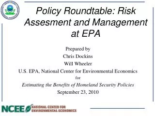 Policy Roundtable: Risk Assesment and Management at EPA
