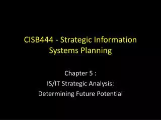 CISB444 - Strategic Information Systems Planning