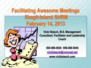 Facilitating Awesome Meetings Skagit-Island SHRM February 14, 2013