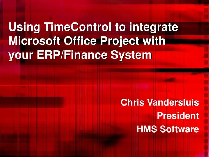 using timecontrol to integrate microsoft office project with your erp finance system