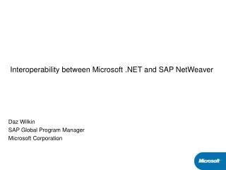Interoperability between Microsoft .NET and SAP NetWeaver