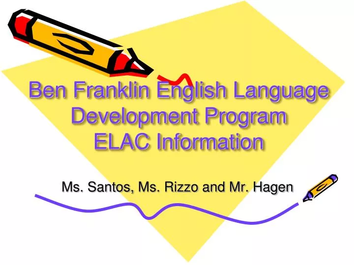 ben franklin english language development program elac information