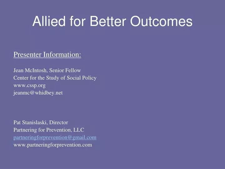 allied for better outcomes