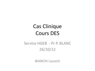 cas clinique cours des