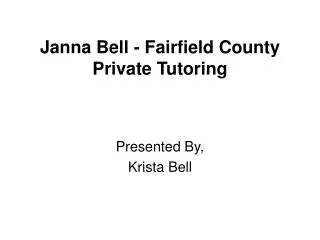 Janna Bell - Fairfield County Private Tutoring