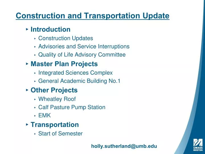 construction and transportation update