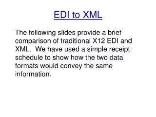 EDI to XML