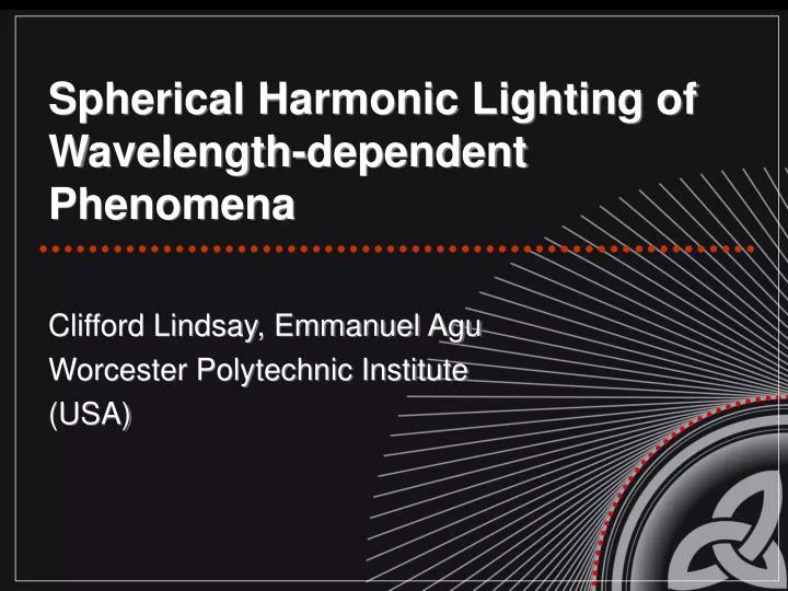 spherical harmonic lighting of wavelength dependent phenomena