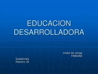 educacion desarrolladora