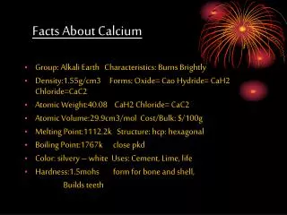 Facts About Calcium