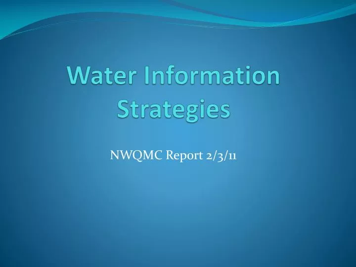 water information strategies