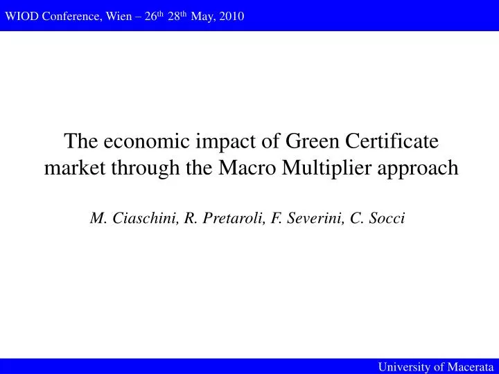 the economic impact of green certificate market through the macro multiplier approach