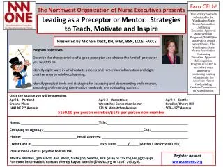 Leading as a Preceptor or Mentor: Strategies to Teach, Motivate and Inspire